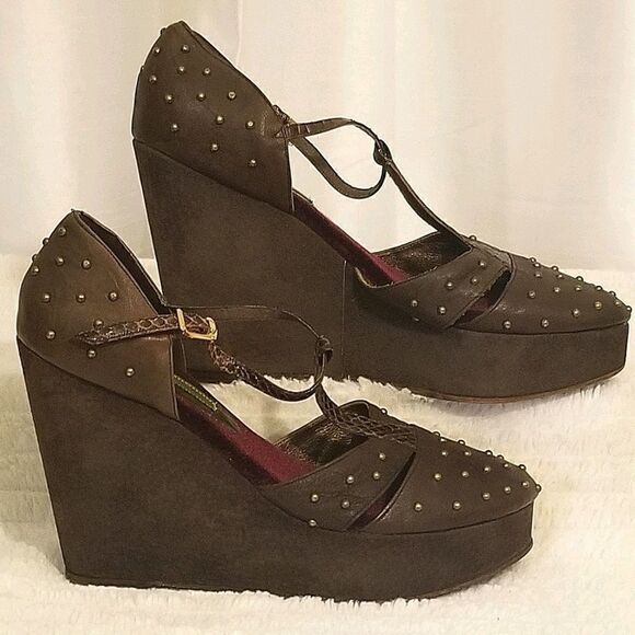 Cydney Mandel Leather Wedges (size 9) - Picture 4 of 10